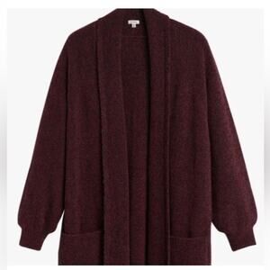 Cuyana wool yak hair cardigan sweater maroon size XS/S
